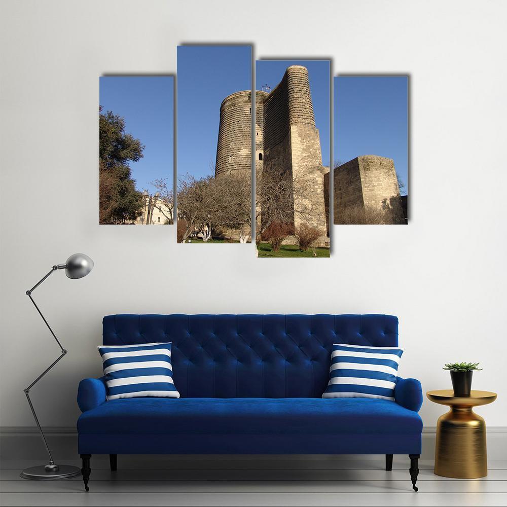 Maiden Tower Azerbaijan Canvas Wall Art-1 Piece-Gallery Wrap-48" x 32"-Tiaracle