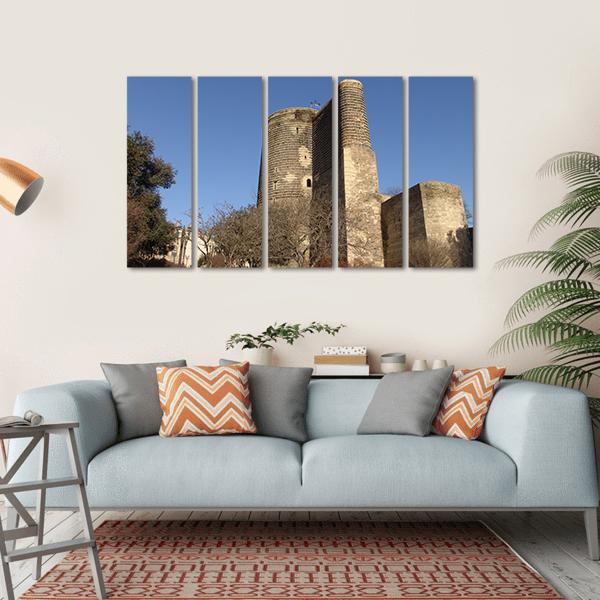 Maiden Tower Azerbaijan Canvas Wall Art-5 Horizontal-Gallery Wrap-22" x 12"-Tiaracle