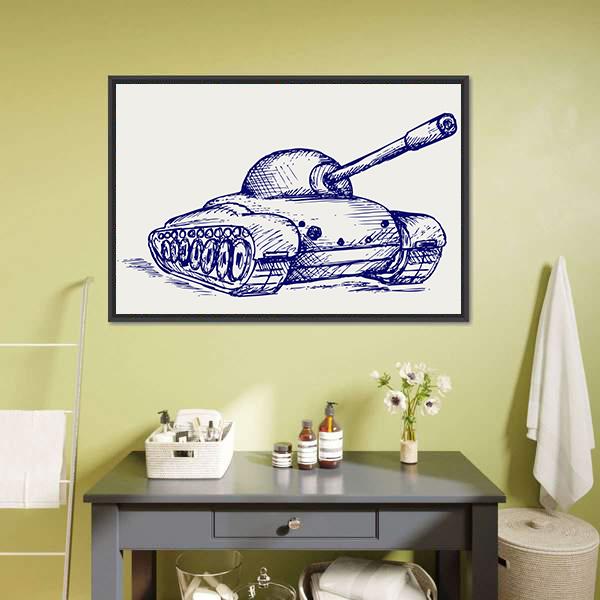 Main Battle Tank Canvas Wall Art-1 Piece-Floating Frame-24" x 16"-Tiaracle