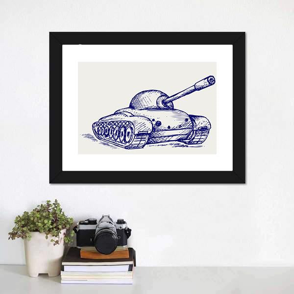 Main Battle Tank Canvas Wall Art-1 Piece-Framed Print-20" x 16"-Tiaracle