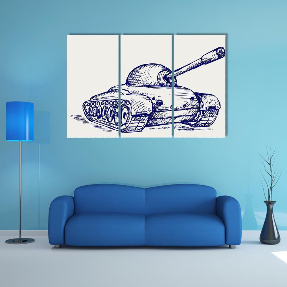 Main Battle Tank Canvas Wall Art-4 Pop-Gallery Wrap-50" x 32"-Tiaracle