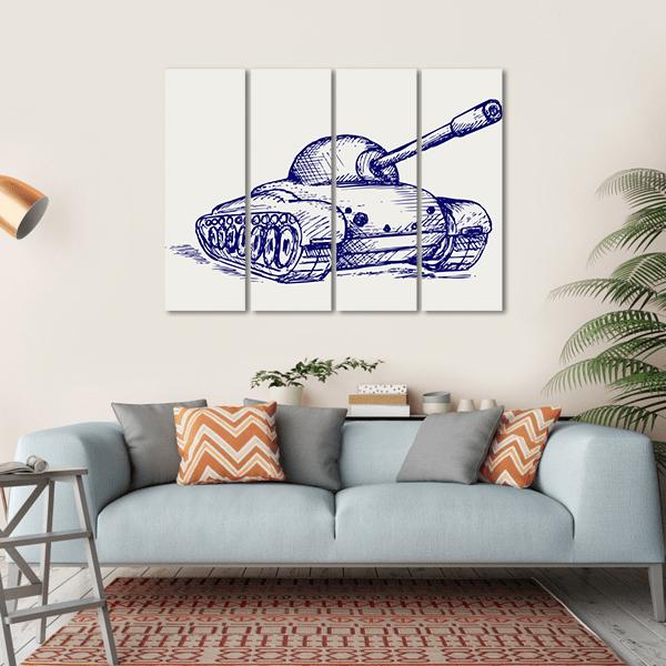 Main Battle Tank Canvas Wall Art-4 Horizontal-Gallery Wrap-34" x 24"-Tiaracle