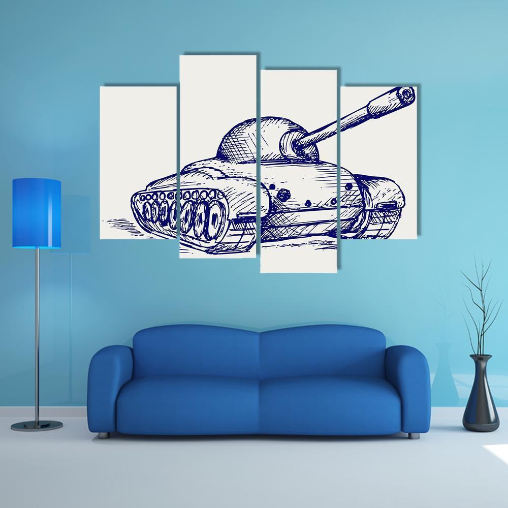 Main Battle Tank Canvas Wall Art-4 Pop-Gallery Wrap-50" x 32"-Tiaracle