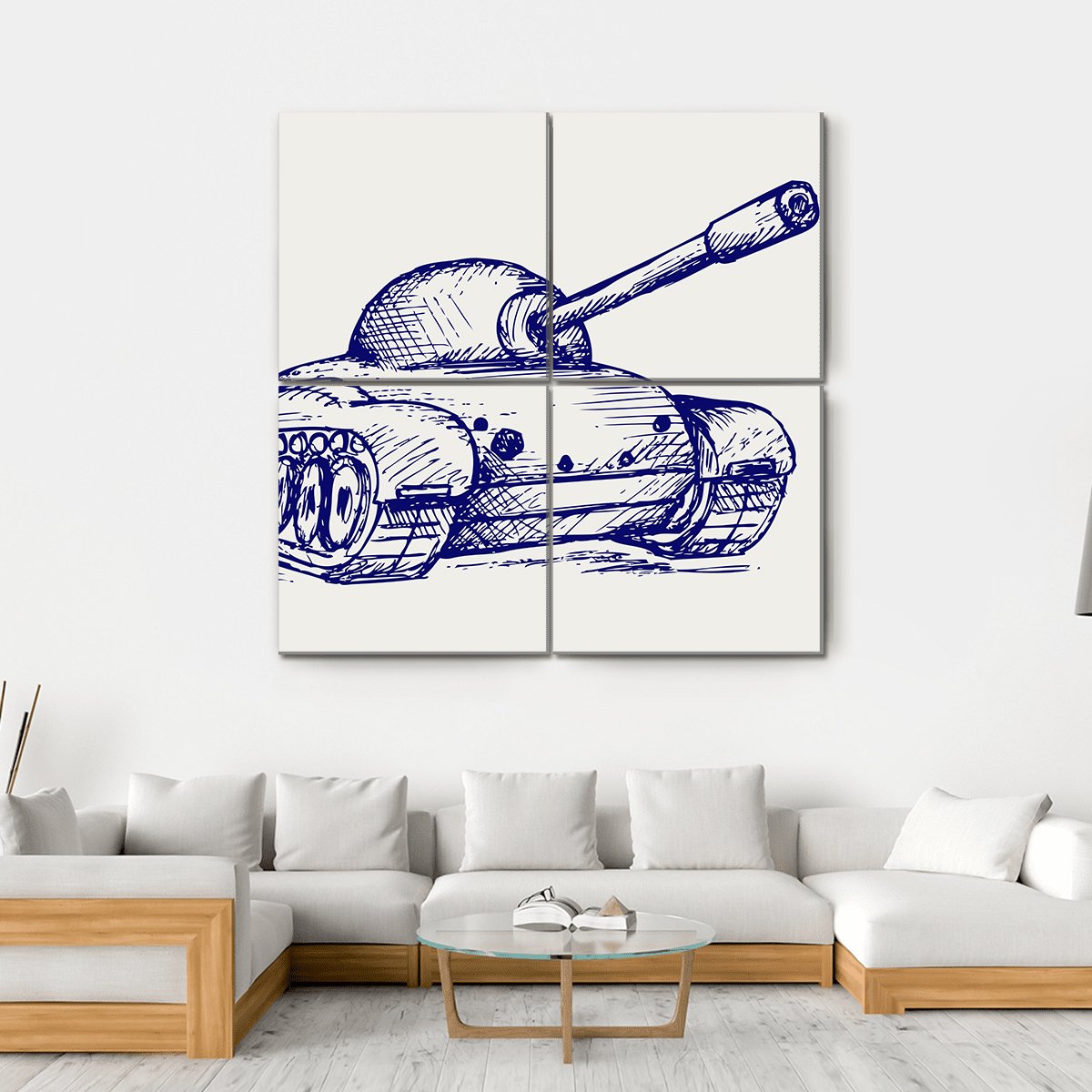 Main Battle Tank Canvas Wall Art-4 Square-Gallery Wrap-17" x 17"-Tiaracle