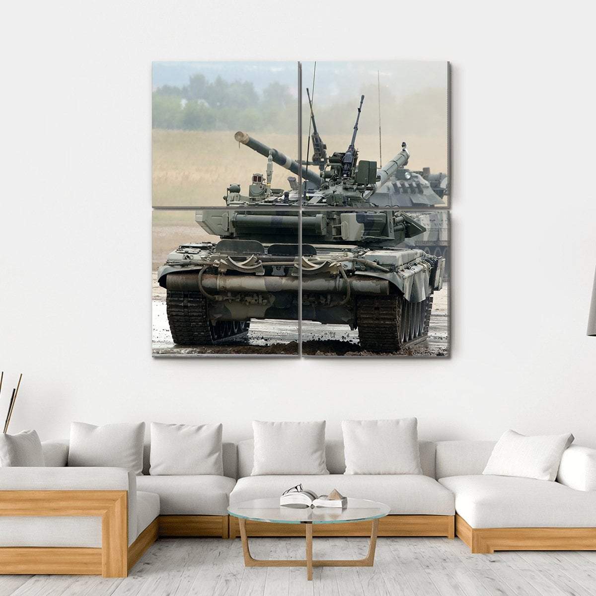 Russian Tank T-90 Canvas Wall Art-4 Square-Gallery Wrap-17" x 17"-Tiaracle