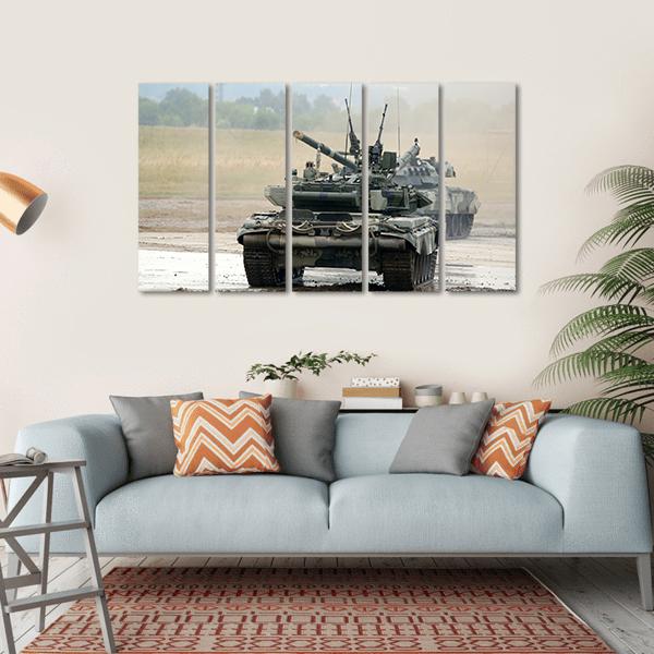 Russian Tank T-90 Canvas Wall Art-5 Horizontal-Gallery Wrap-22" x 12"-Tiaracle