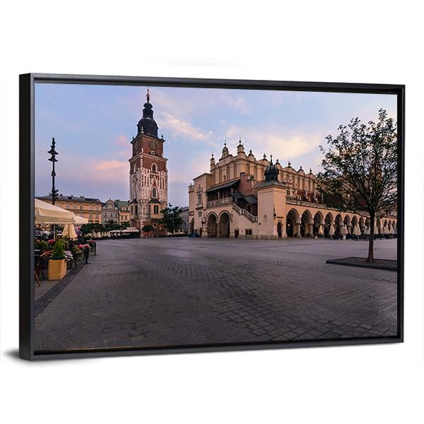 Main Square Of Krakow Canvas Wall Art-3 Horizontal-Gallery Wrap-25" x 16"-Tiaracle