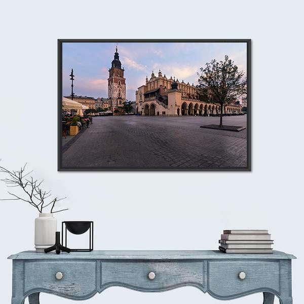 Main Square Of Krakow Canvas Wall Art-3 Horizontal-Gallery Wrap-25" x 16"-Tiaracle