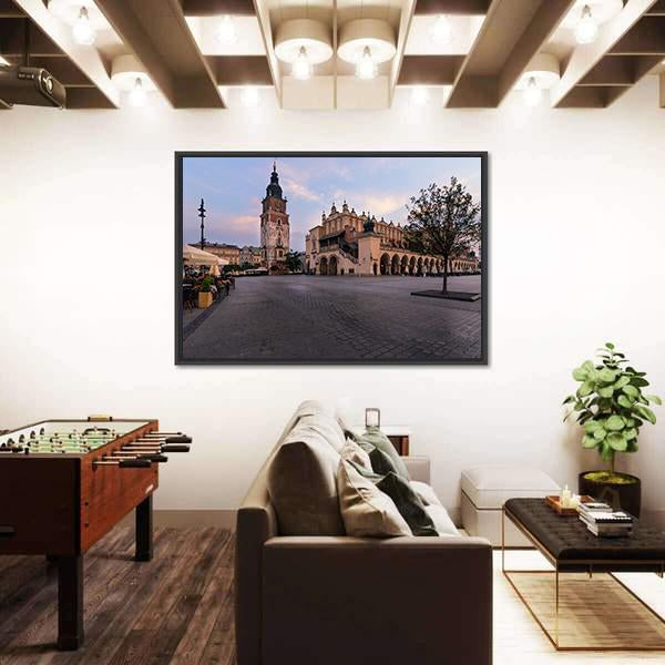 Main Square Of Krakow Canvas Wall Art-3 Horizontal-Gallery Wrap-25" x 16"-Tiaracle