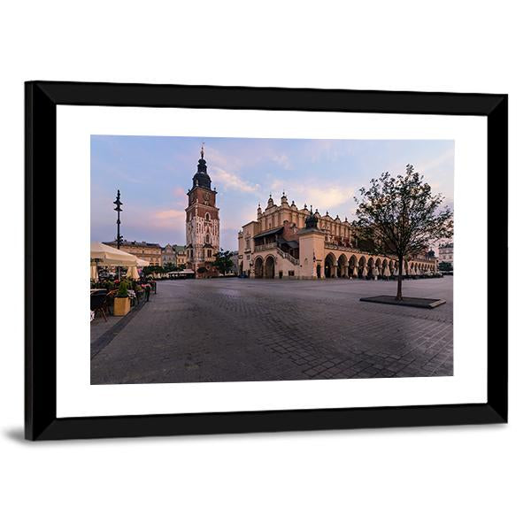 Main Square Of Krakow Canvas Wall Art-3 Horizontal-Gallery Wrap-25" x 16"-Tiaracle