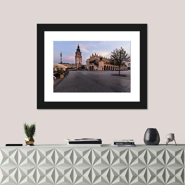 Main Square Of Krakow Canvas Wall Art-3 Horizontal-Gallery Wrap-25" x 16"-Tiaracle
