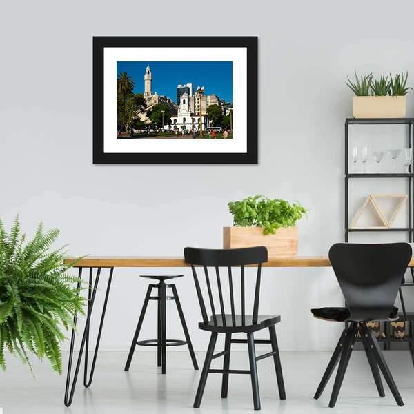 Main Square Plaza De Mayo Canvas Wall Art-3 Horizontal-Gallery Wrap-25" x 16"-Tiaracle