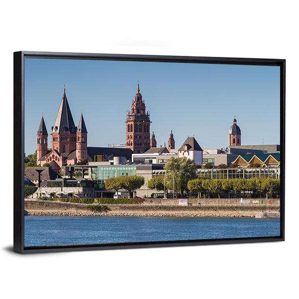 Mainz Cathedral Canvas Wall Art-3 Horizontal-Gallery Wrap-25" x 16"-Tiaracle