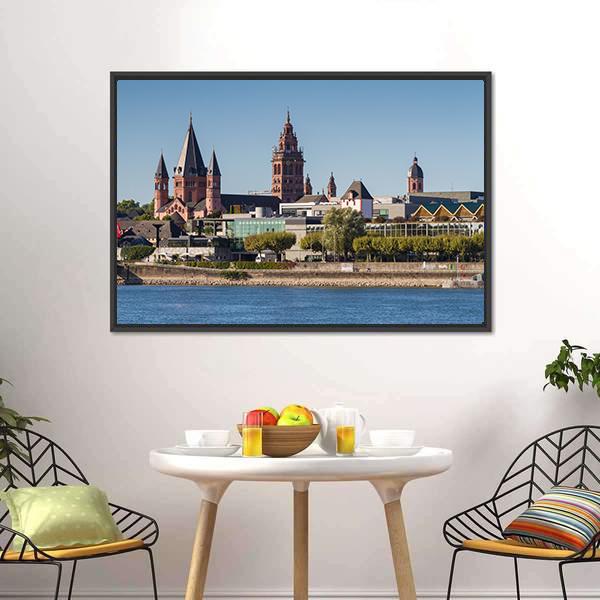 Mainz Cathedral Canvas Wall Art-3 Horizontal-Gallery Wrap-25" x 16"-Tiaracle