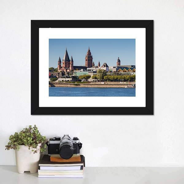 Mainz Cathedral Canvas Wall Art-1 Piece-Framed Print-20" x 16"-Tiaracle