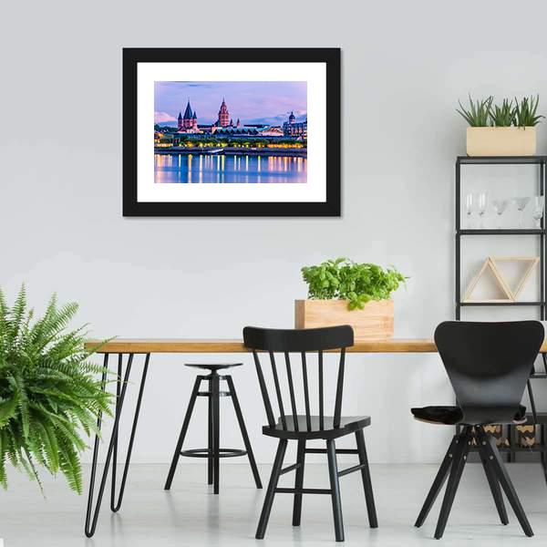 Mainz Cityscape Canvas Wall Art-3 Horizontal-Gallery Wrap-25" x 16"-Tiaracle
