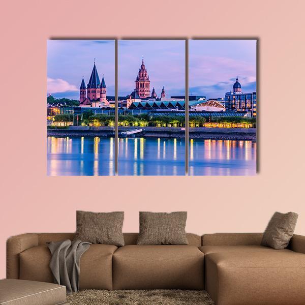 Mainz Cityscape Canvas Wall Art-3 Horizontal-Gallery Wrap-25" x 16"-Tiaracle