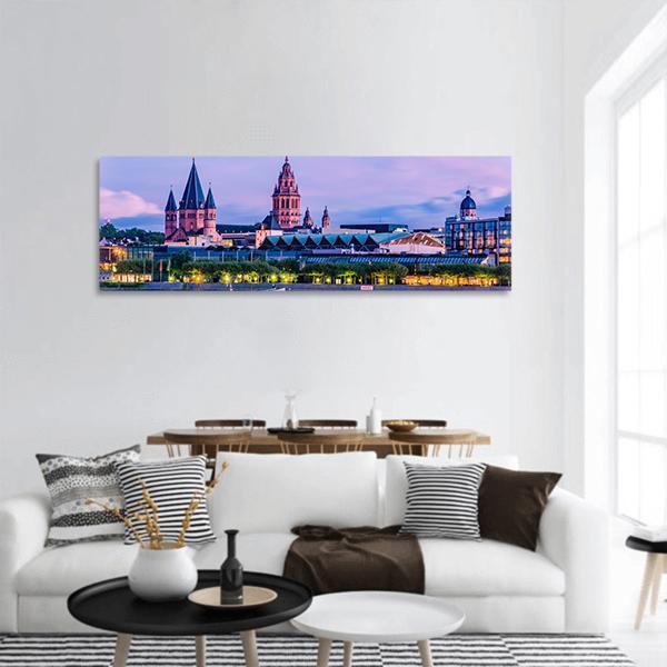 Mainz Cityscape Panoramic Canvas Wall Art-1 Piece-36" x 12"-Tiaracle