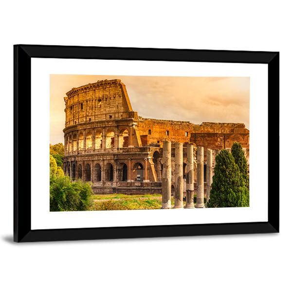 Majestic Coliseum Italy Canvas Wall Art-5 Horizontal-Gallery Wrap-22" x 12"-Tiaracle