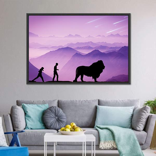 Majestic Evening In Hilly Forest Panoramic Canvas Wall Art-1 Piece-36" x 12"-Tiaracle