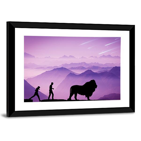 Majestic Evening In Hilly Forest Panoramic Canvas Wall Art-1 Piece-36" x 12"-Tiaracle