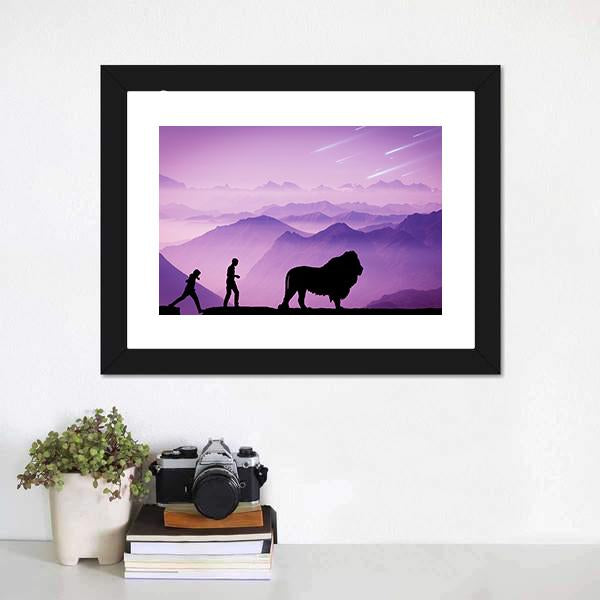 Majestic Evening In Hilly Forest Panoramic Canvas Wall Art-1 Piece-36" x 12"-Tiaracle