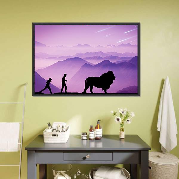 Majestic Evening In Hilly Forest Panoramic Canvas Wall Art-1 Piece-36" x 12"-Tiaracle