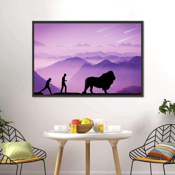 Majestic Evening In Hilly Forest Panoramic Canvas Wall Art-1 Piece-36" x 12"-Tiaracle
