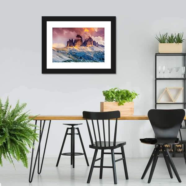 Majestic Fog On Mountain Rifugio Canvas Wall Art-3 Horizontal-Gallery Wrap-25" x 16"-Tiaracle