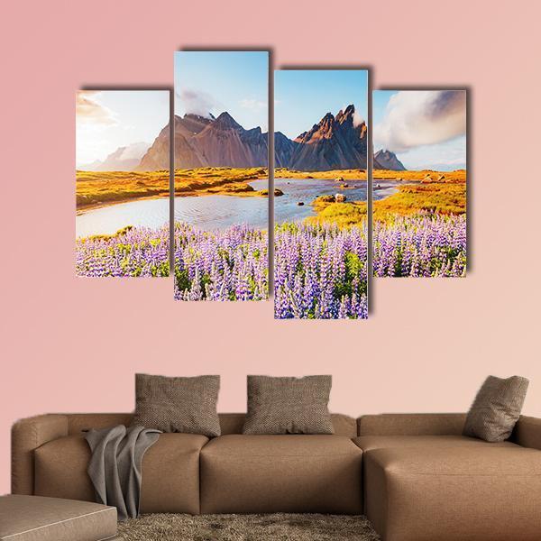 Majestic Lupine Flowers Canvas Wall Art-3 Horizontal-Gallery Wrap-25" x 16"-Tiaracle