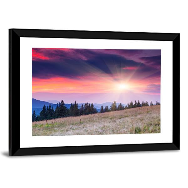 Majestic Mountains Landscape Panoramic Canvas Wall Art-1 Piece-36" x 12"-Tiaracle