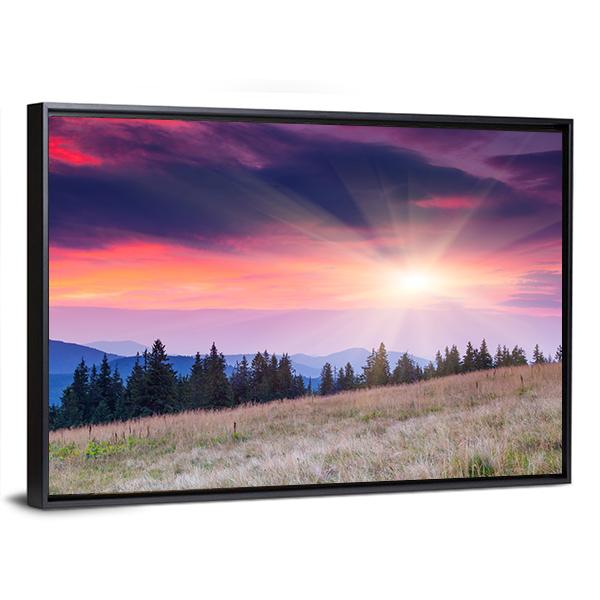 Majestic Mountains Landscape Panoramic Canvas Wall Art-1 Piece-36" x 12"-Tiaracle