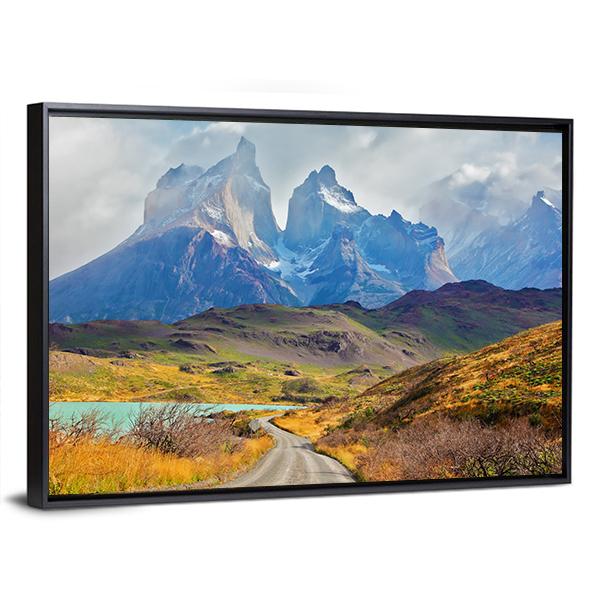 Majestic Peaks Of Los Kuernos Canvas Wall Art-3 Horizontal-Gallery Wrap-25" x 16"-Tiaracle