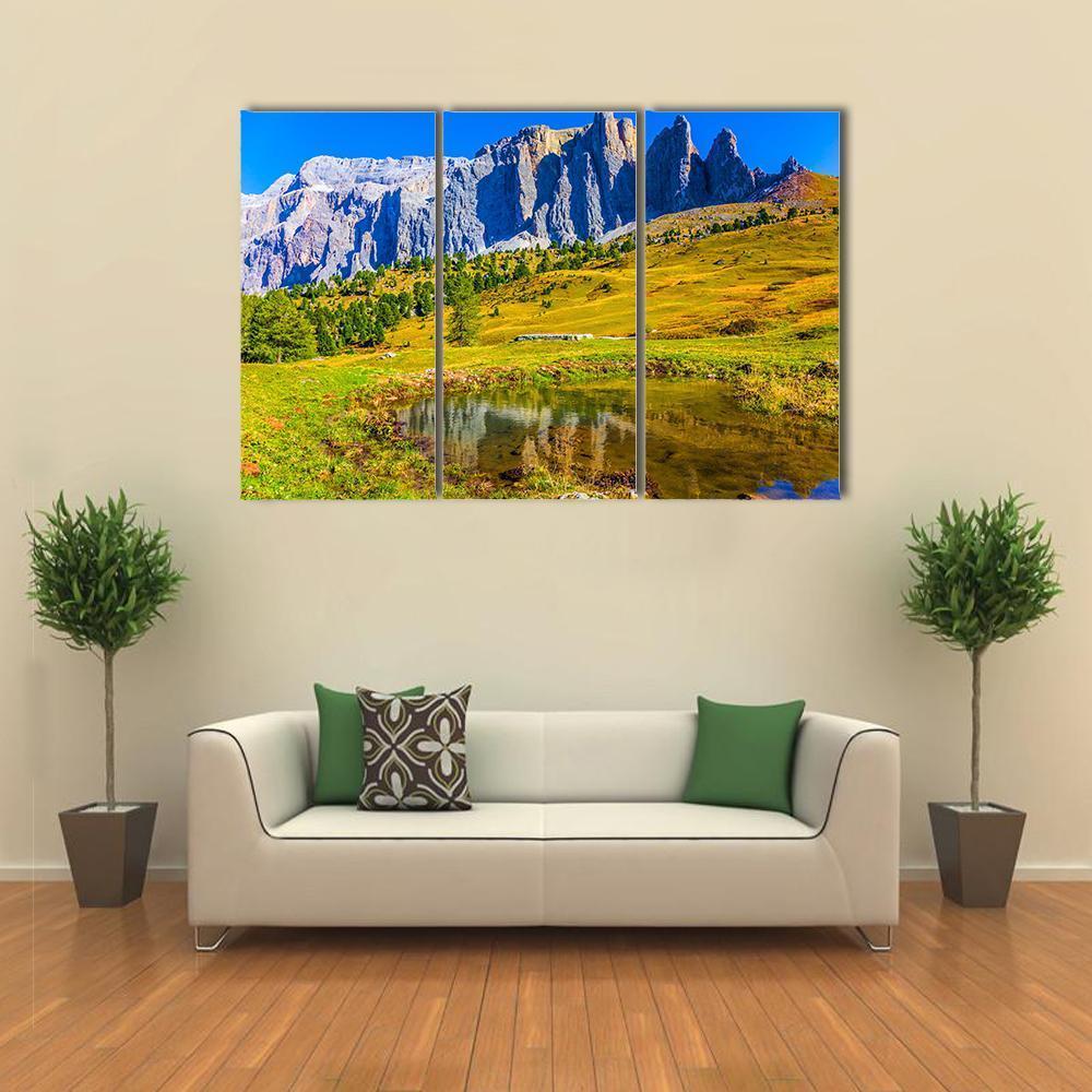 Majestic Rocks In Italy Canvas Wall Art-3 Horizontal-Gallery Wrap-37" x 24"-Tiaracle