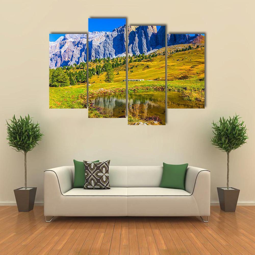 Majestic Rocks In Italy Canvas Wall Art-4 Pop-Gallery Wrap-50" x 32"-Tiaracle