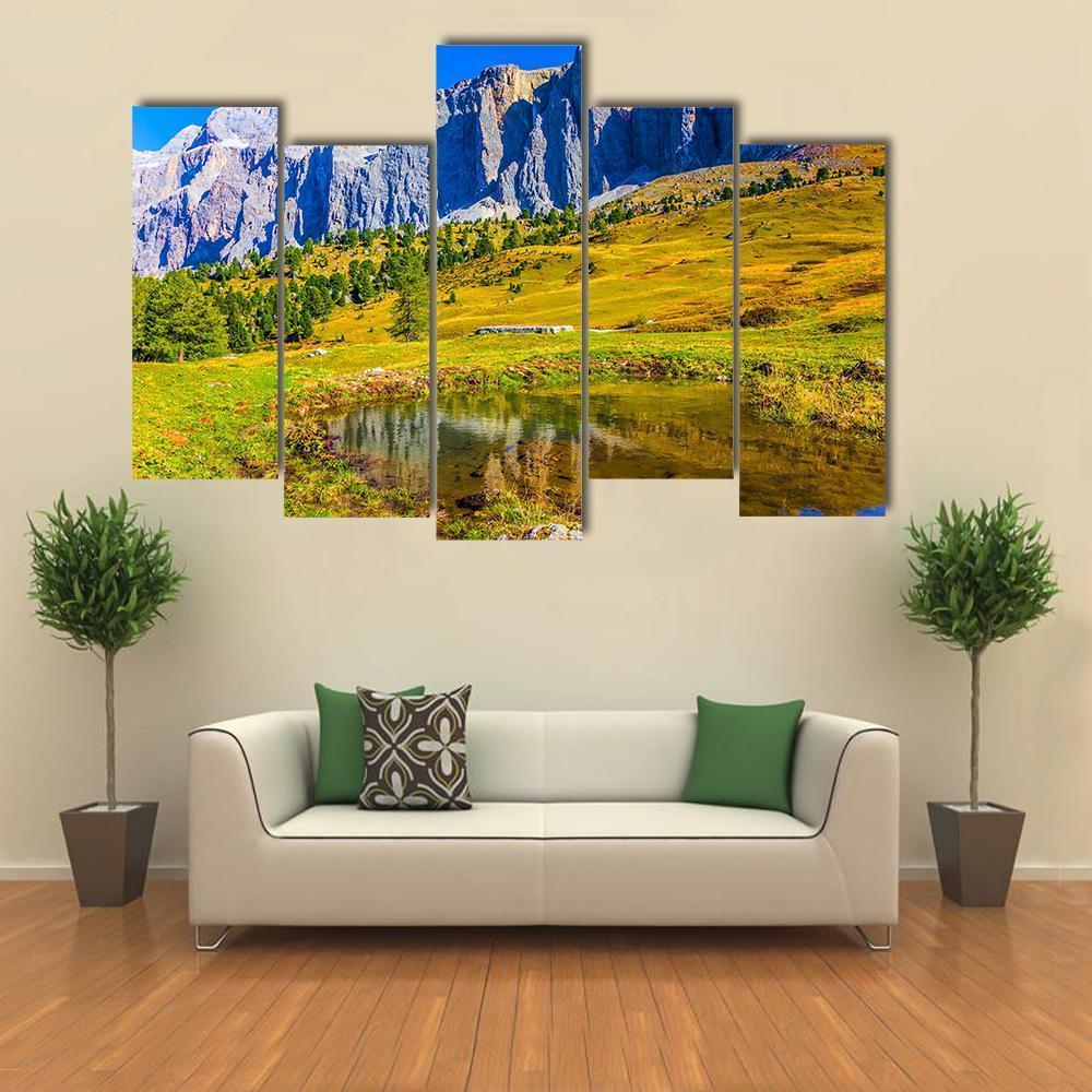 Majestic Rocks In Italy Canvas Wall Art-5 Pop-Gallery Wrap-47" x 32"-Tiaracle