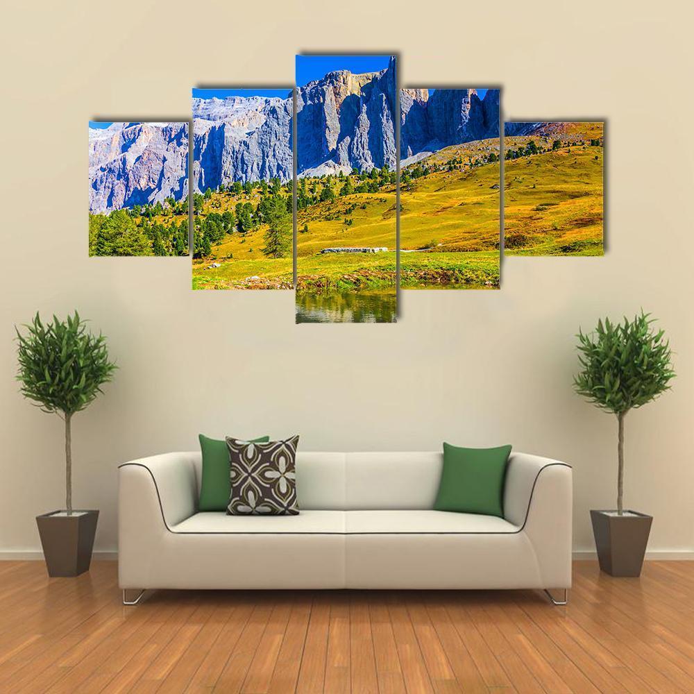Majestic Rocks In Italy Canvas Wall Art-5 Star-Gallery Wrap-62" x 32"-Tiaracle