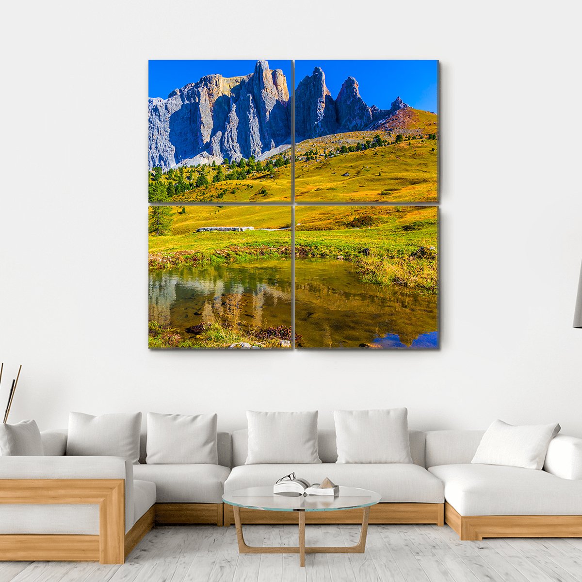 Majestic Rocks In Italy Canvas Wall Art-4 Square-Gallery Wrap-17" x 17"-Tiaracle
