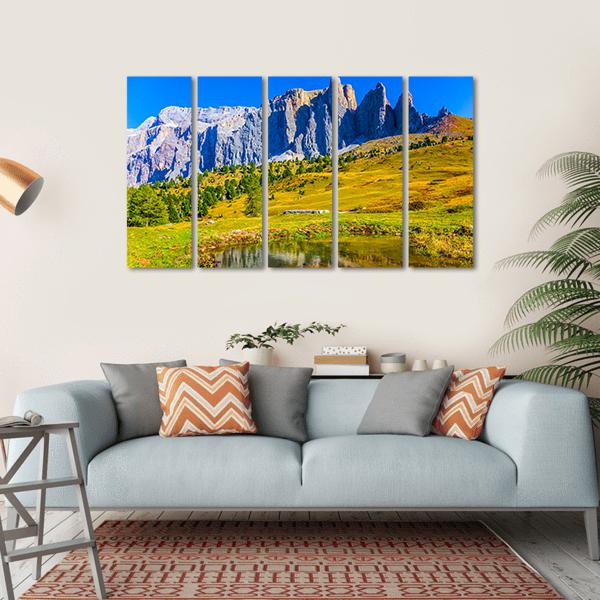 Majestic Rocks In Italy Canvas Wall Art-5 Horizontal-Gallery Wrap-22" x 12"-Tiaracle