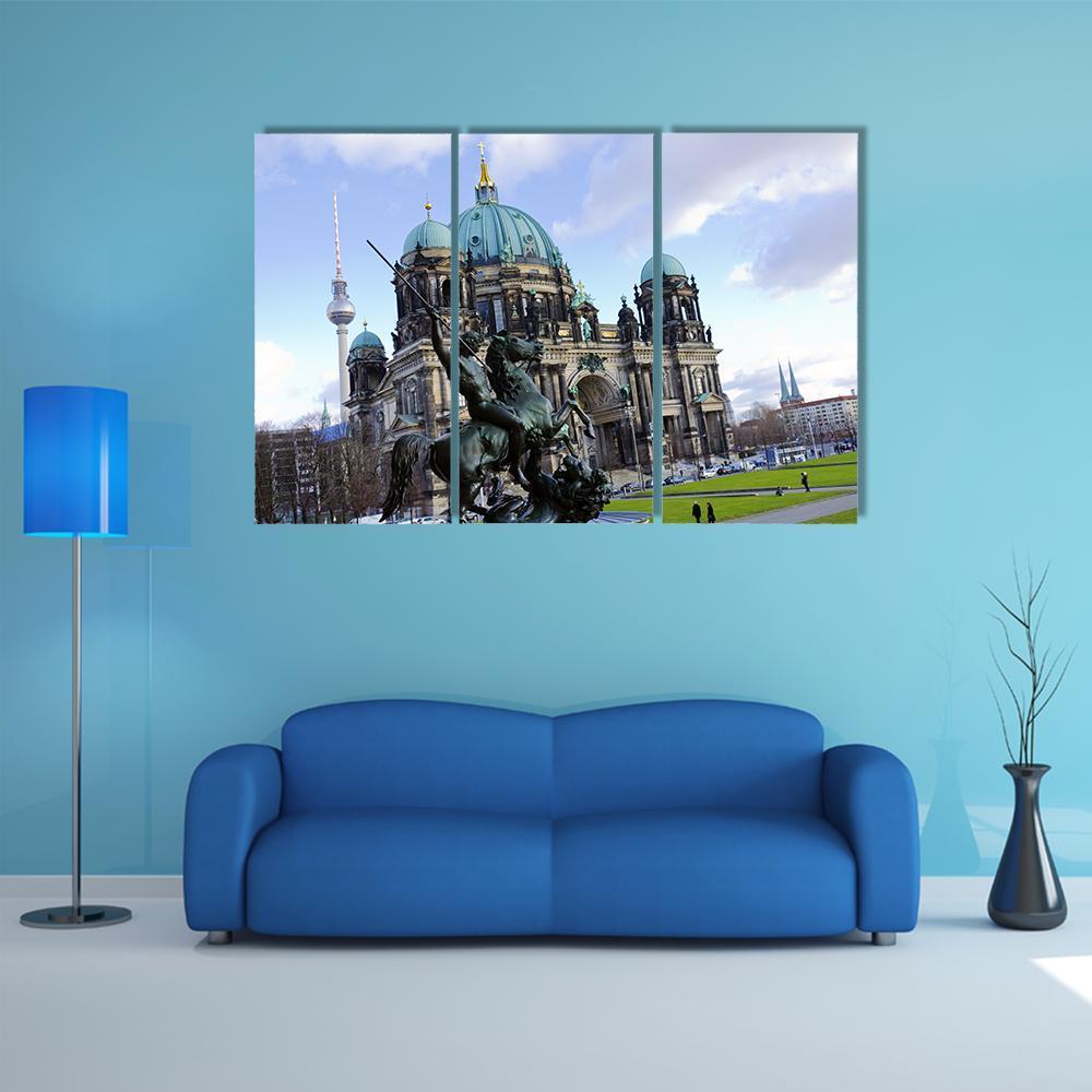 Berliner Dom Canvas Wall Art-3 Horizontal-Gallery Wrap-37" x 24"-Tiaracle