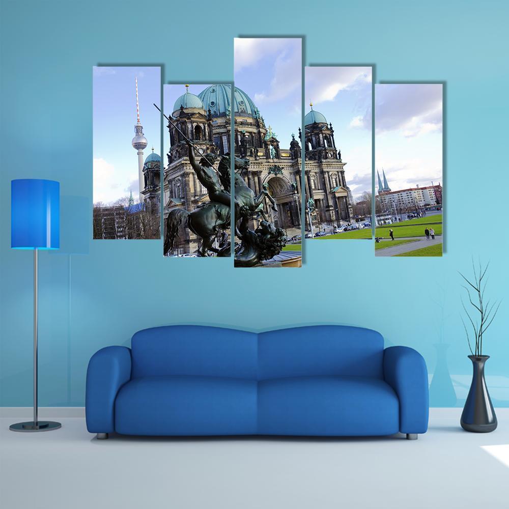 Berliner Dom Canvas Wall Art-5 Pop-Gallery Wrap-47&quot; x 32&quot;-Tiaracle