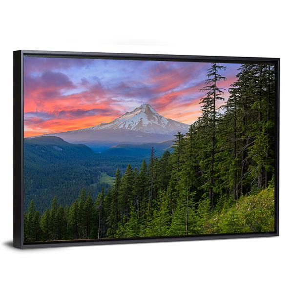 Majestic View Of Mt Hood Canvas Wall Art-3 Horizontal-Gallery Wrap-25" x 16"-Tiaracle