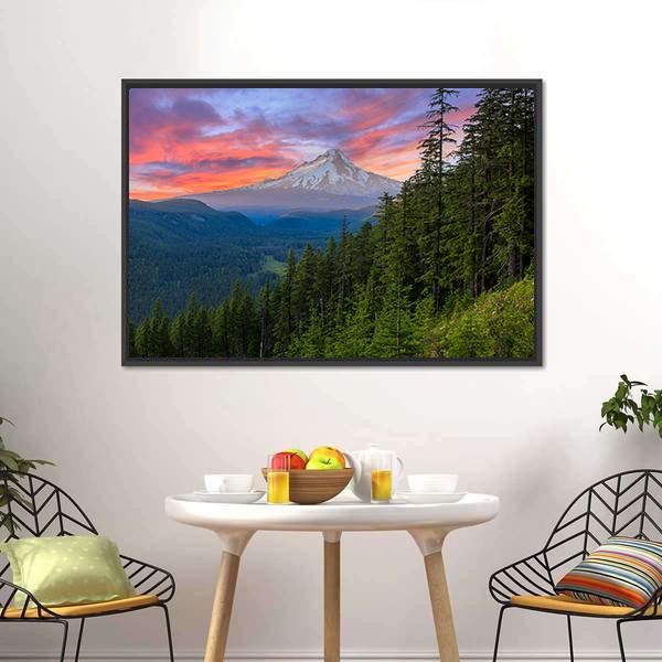 Majestic View Of Mt Hood Canvas Wall Art-3 Horizontal-Gallery Wrap-25" x 16"-Tiaracle