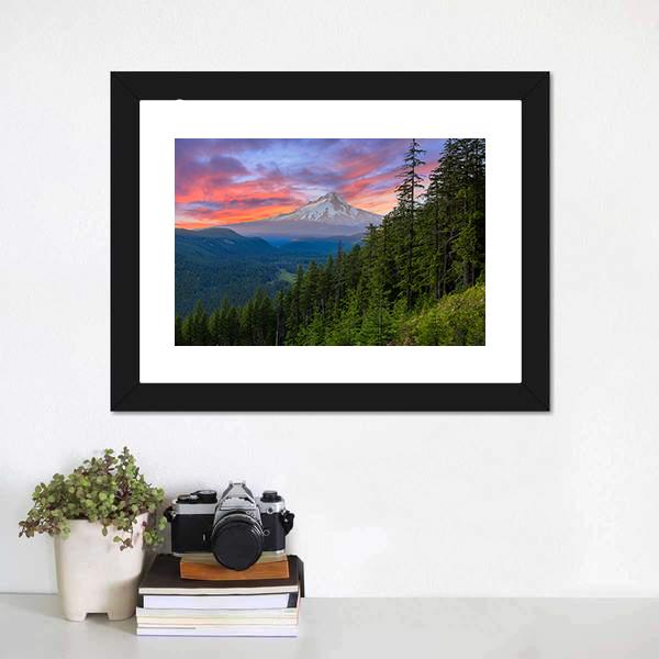 Majestic View Of Mt Hood Canvas Wall Art-3 Horizontal-Gallery Wrap-25" x 16"-Tiaracle