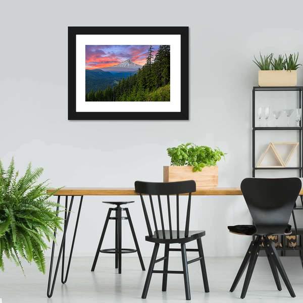 Majestic View Of Mt Hood Canvas Wall Art-3 Horizontal-Gallery Wrap-25" x 16"-Tiaracle