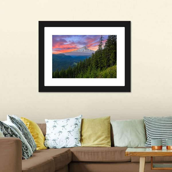 Majestic View Of Mt Hood Canvas Wall Art-1 Piece-Framed Print-20" x 16"-Tiaracle