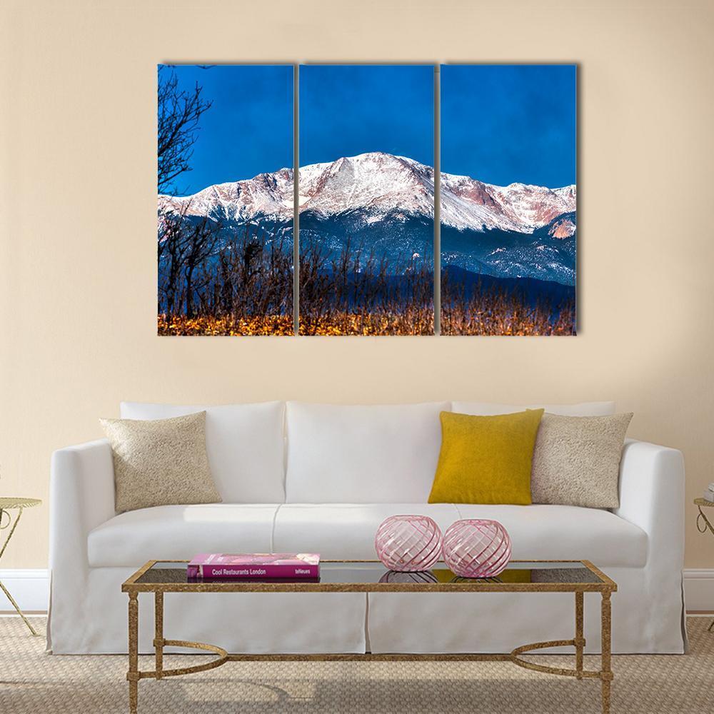 Pikes Peak In Colorado Canvas Wall Art-3 Horizontal-Gallery Wrap-25" x 16"-Tiaracle