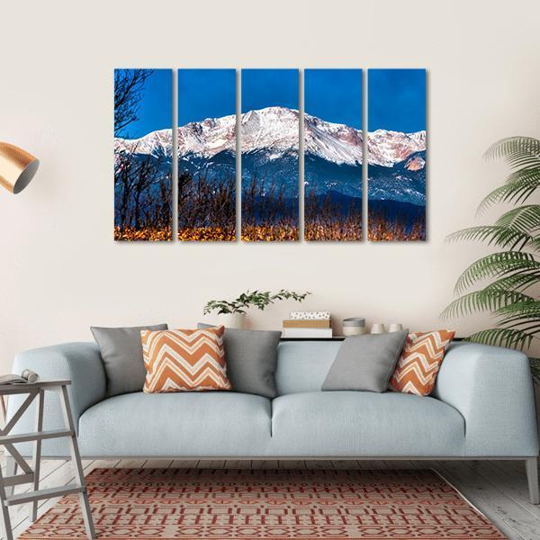Pikes Peak In Colorado Canvas Wall Art-5 Horizontal-Gallery Wrap-22" x 12"-Tiaracle