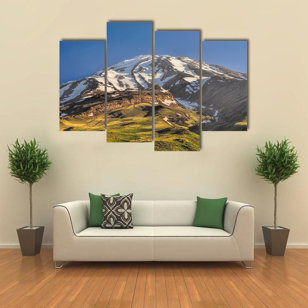 Majestic Volcano Damavand Canvas Wall Art-4 Pop-Gallery Wrap-50" x 32"-Tiaracle