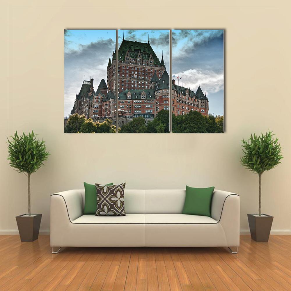 Chateau De Frontenac Canvas Wall Art-3 Horizontal-Gallery Wrap-37" x 24"-Tiaracle